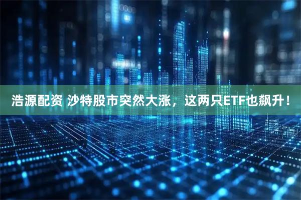 浩源配资 沙特股市突然大涨，这两只ETF也飙升！