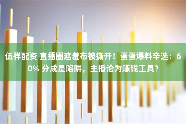伍祥配资 直播圈遮羞布被撕开！蛋蛋爆料辛选：60% 分成是陷阱，主播沦为赚钱工具？