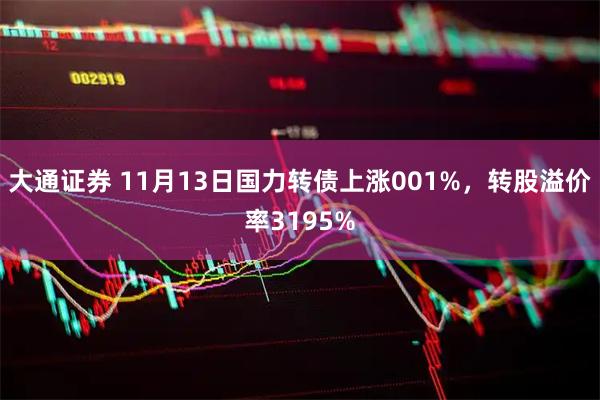 大通证券 11月13日国力转债上涨001%，转股溢价率3195%