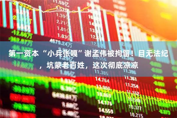 第一资本 “小兵张嘎”谢孟伟被拘留!目无法纪,坑蒙老百姓,这次彻底凉凉