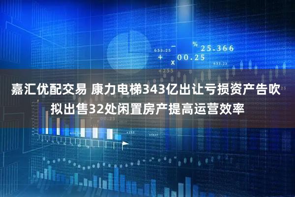 嘉汇优配交易 康力电梯343亿出让亏损资产告吹 拟出售32处闲置房产提高运营效率